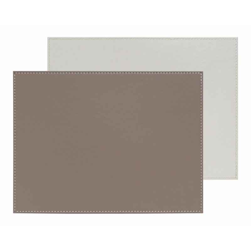 Preview: Platzset 40 x 30 cm taupe / weiß
