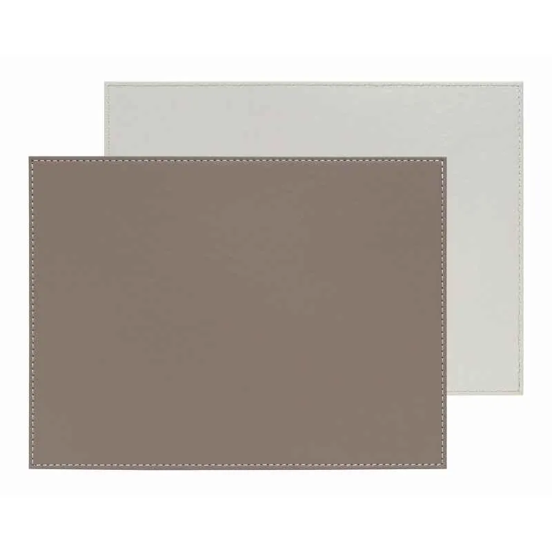 Platzset 40 x 30 cm taupe / weiß