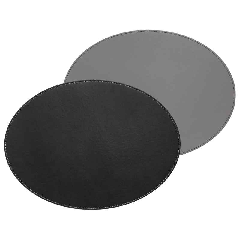 Preview: Platzset oval 45 x 34cm grau / schwarz