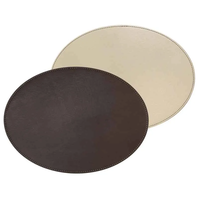 Platzset oval 45 x 34 cm schokobraun / creme