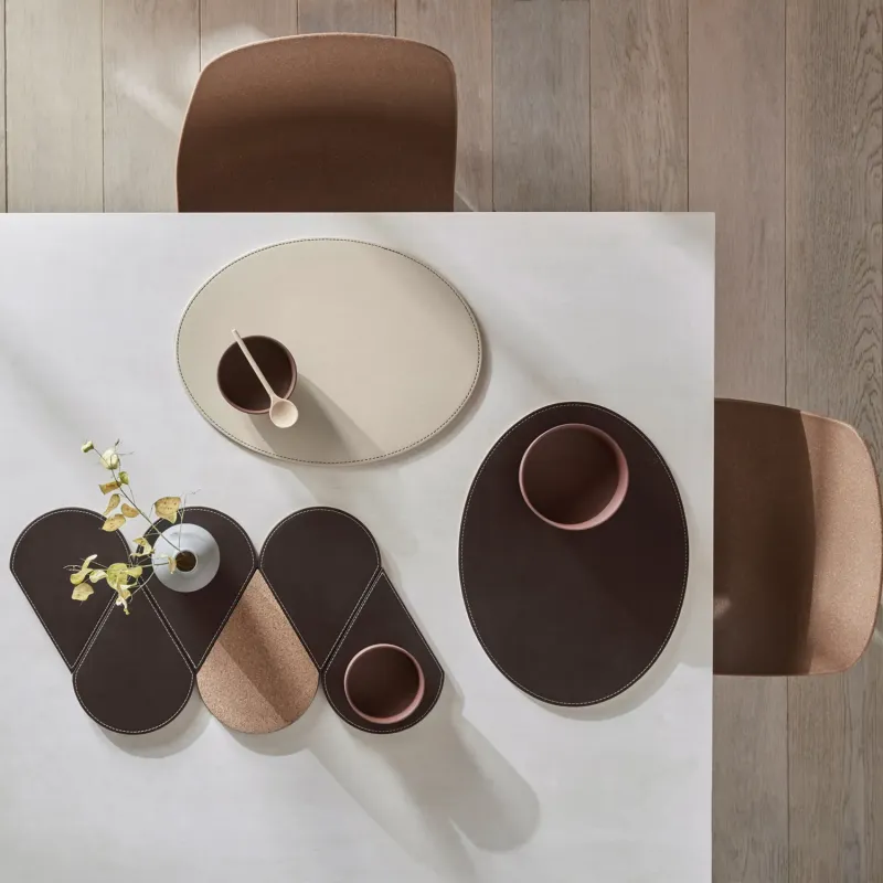 Platzset oval 45 x 34 cm schokobraun / creme