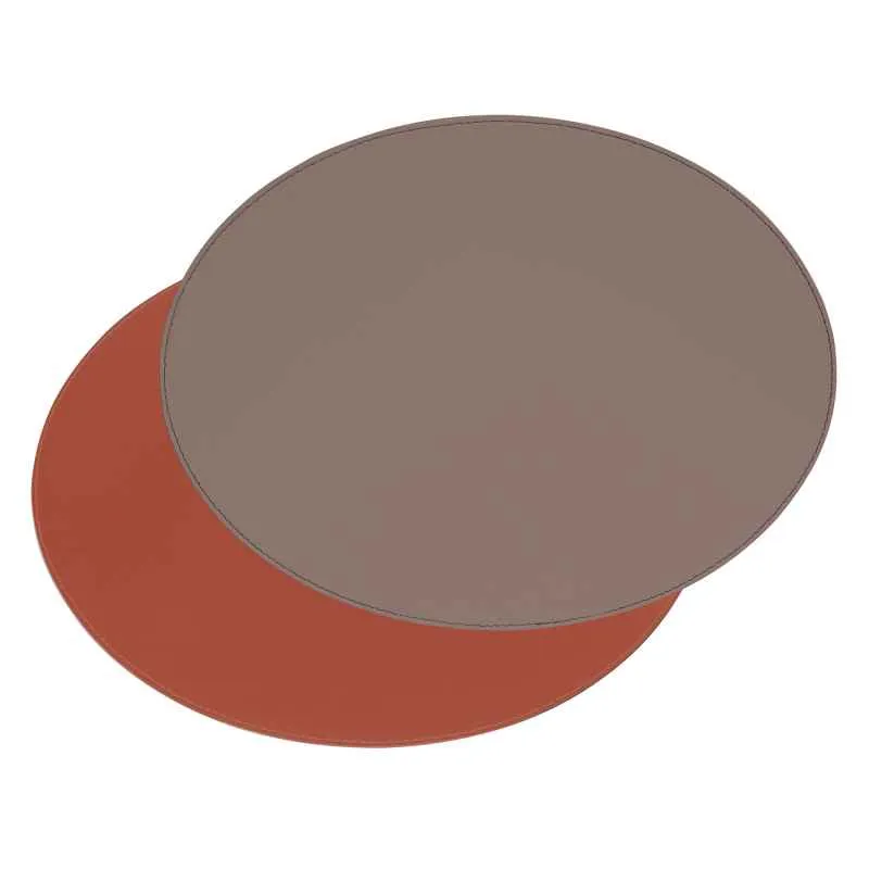 Platzset oval 45 x 34 cm burgund / anthrazit