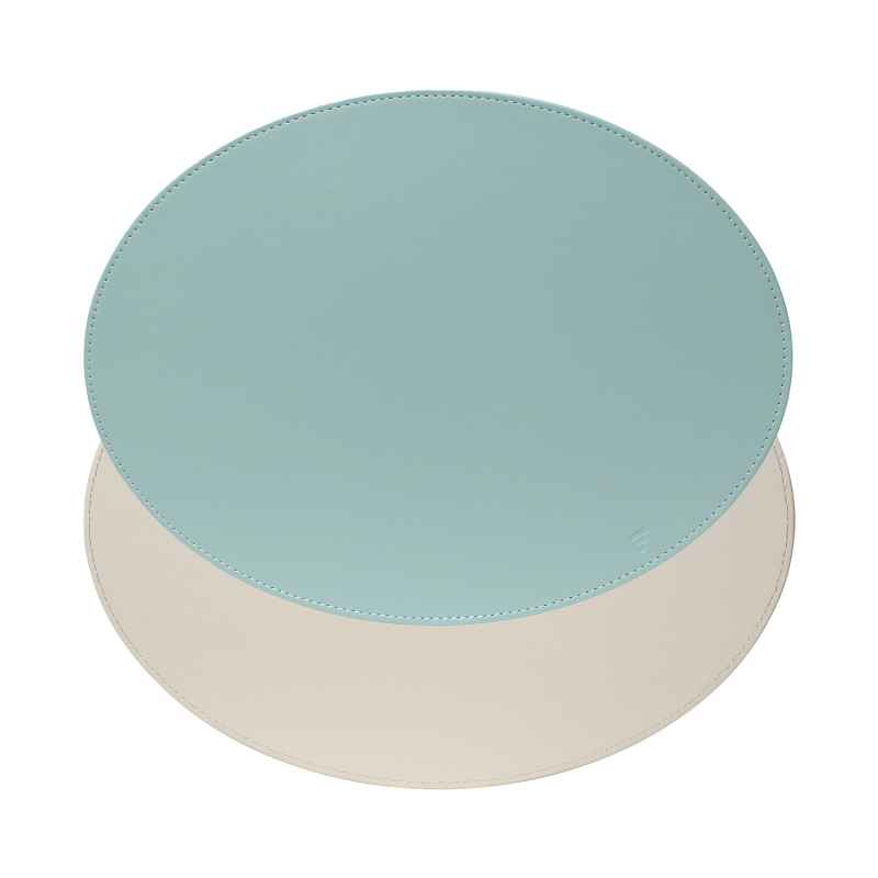 Preview: Platzset, Oval, Mint/Elfenbein 45 x 34cm