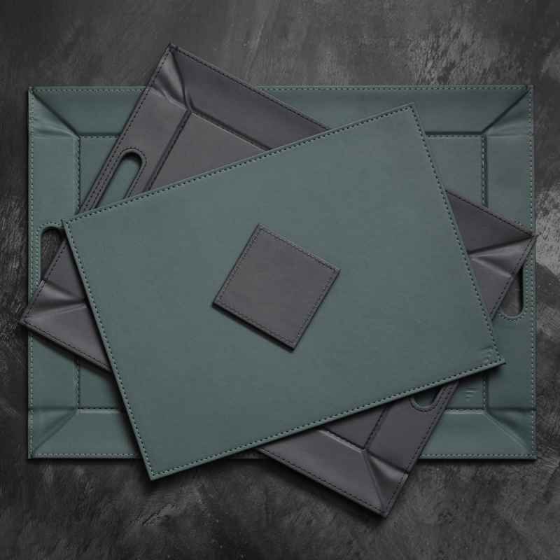 Preview: Untersetzer Petrol/Anthrazit, 4er Set