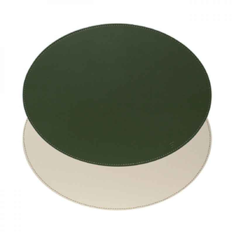 Preview: Platzset, Oval, Olivegrün/Elfenbein 45 x 34 cm