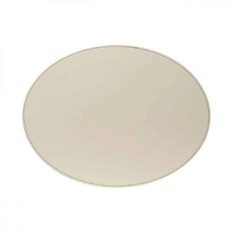 Platzset, Oval, Olivegrün/Elfenbein 45 x 34 cm
