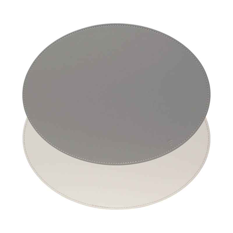 Preview: Platzset, Oval, Grau/Weiß 45 x 34cm