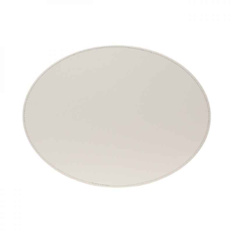 Preview: Platzset, Oval, Grau/Weiß 45 x 34cm