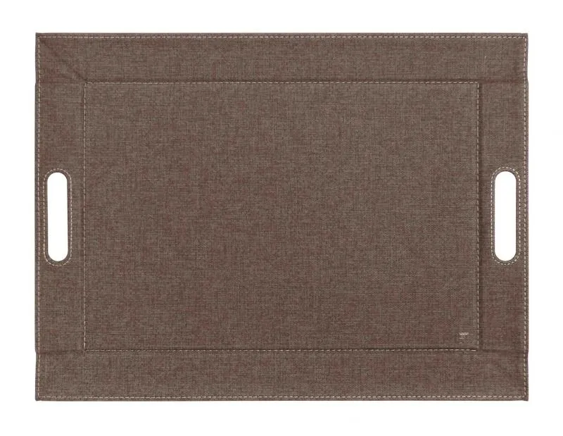 Tablett Textilstruktur gross 55 x 41 cm braun