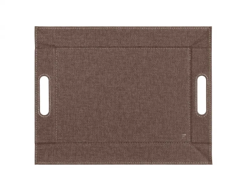Tablett Textilstruktur klein 45 x 35 cm braun