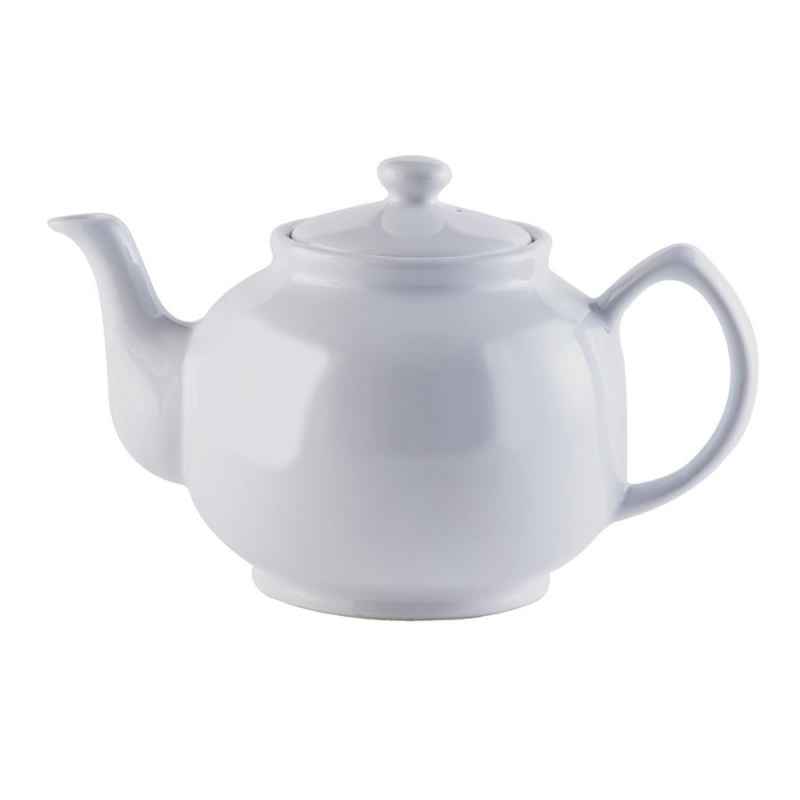 Preview: Teekanne 1500 ml Steingut klassisch weiß, für 10 Tassen