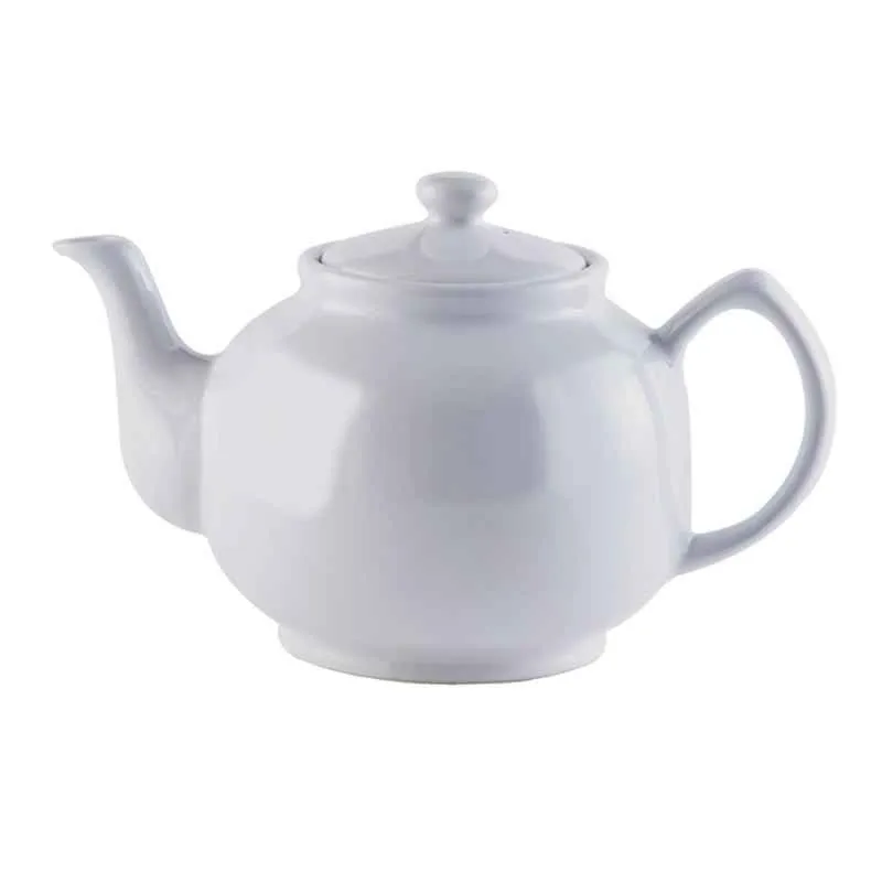 Teekanne 1500 ml Steingut klassisch weiß, für 10 Tassen