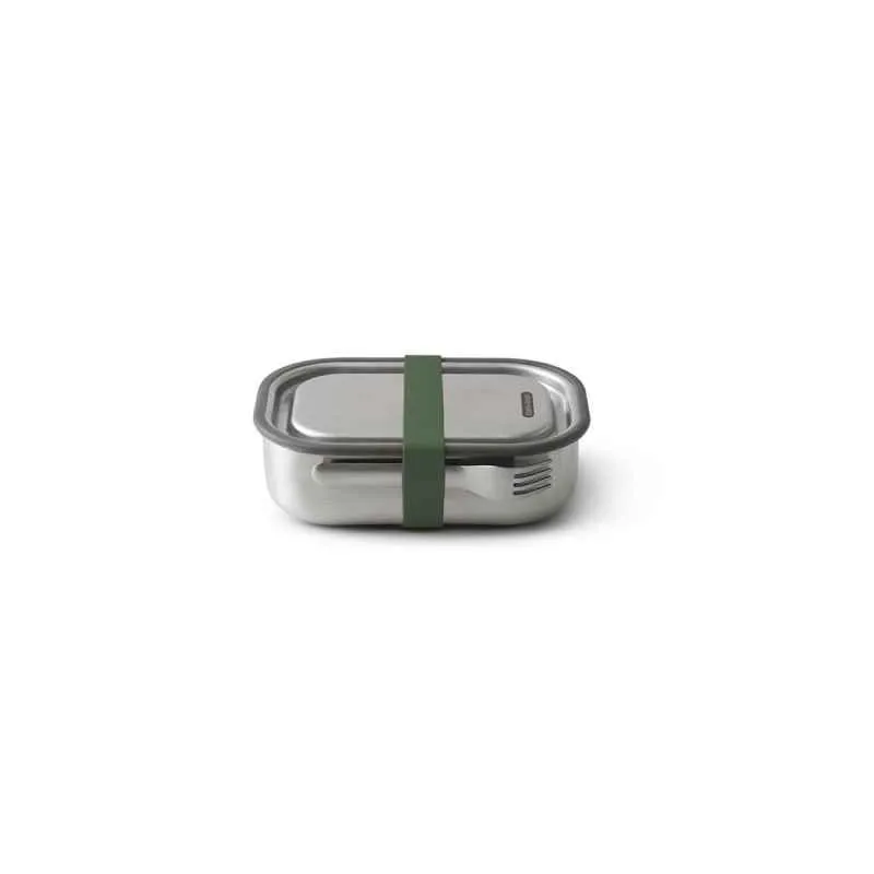 Edelstahl Lunch Box - Olive, 1000 ml, Edelstahl/Silikon, Maße: 20 x 15 x 6,5 cm