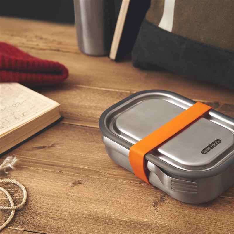 Preview: Lunch Box 600 ml Edelstahl Orangel