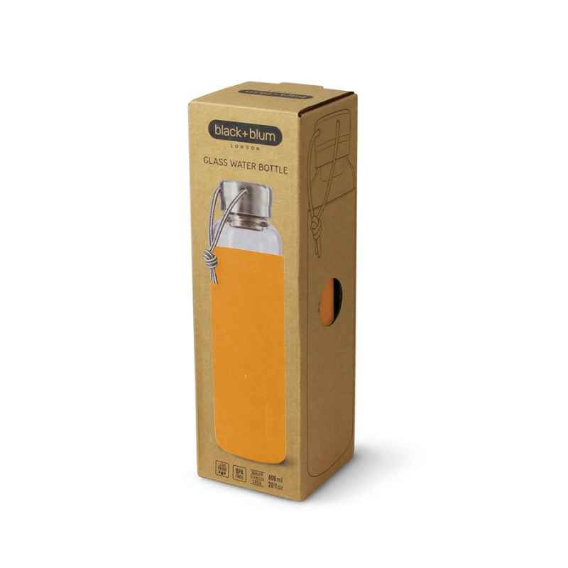 Preview: Wasserflasche 600 ml Glas Orange