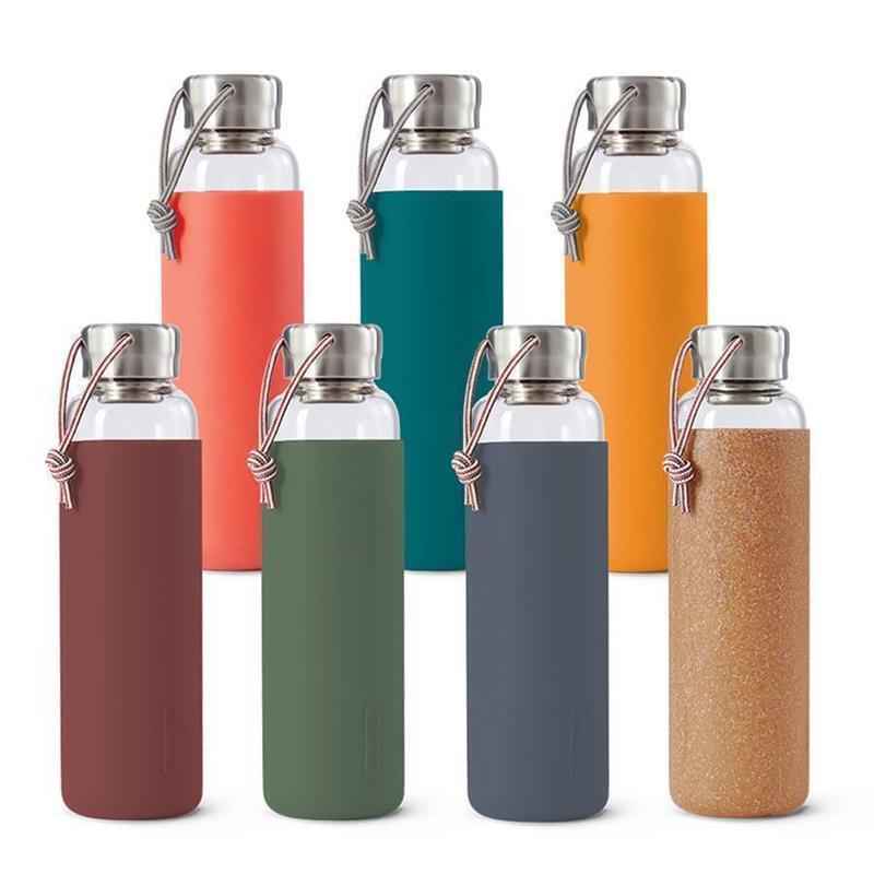 Preview: Wasserflasche 600 ml Glas Olive
