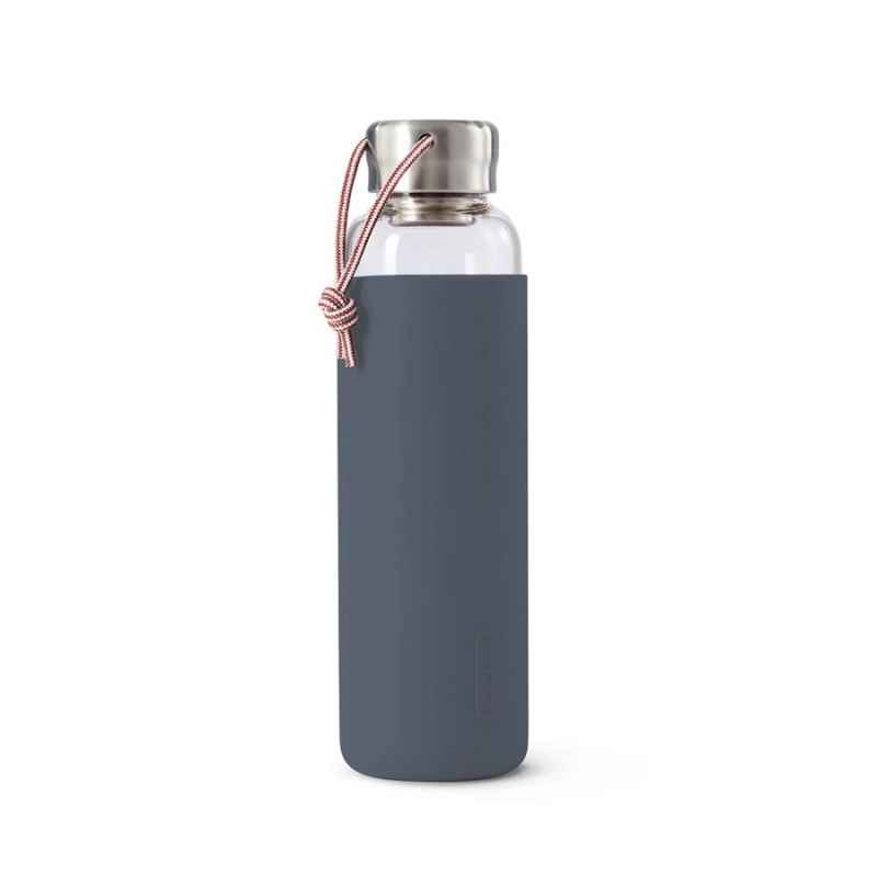 Preview: Wasserflasche 600 ml Glas Schiefer