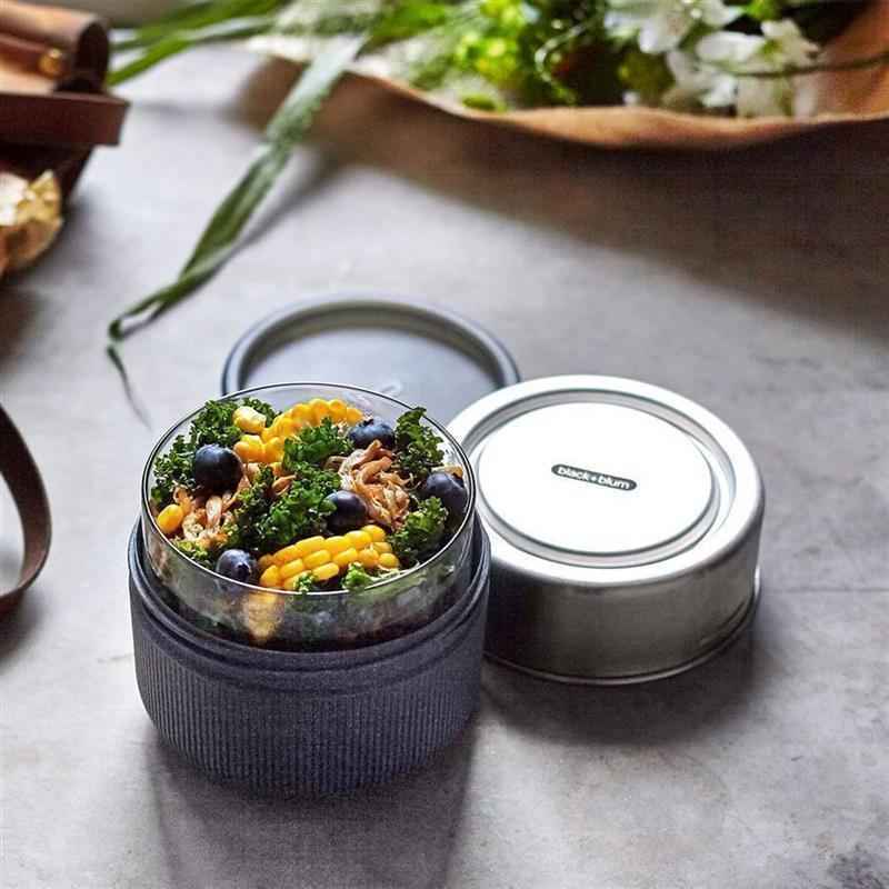 Preview: Lunchbecher 600 ml aus Glas mit Schutzhülle, Schiefer