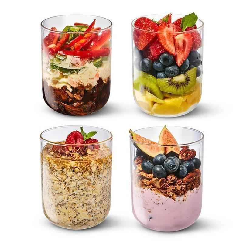 Preview: Lunchbecher 450 ml aus Glas mit Schutzhülle, Schiefer