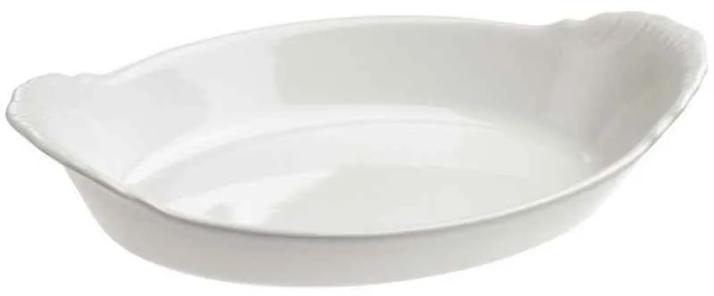 GRATINSCHUESSEL, OVAL, MIT GRIFFEN Weiss 40 cl