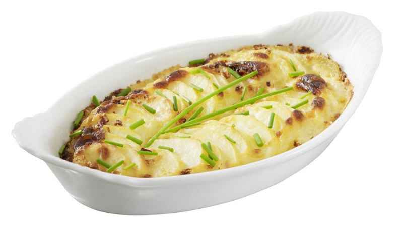 Preview: GRATINSCHUESSEL, OVAL, MIT GRIFFEN Weiss 40 cl