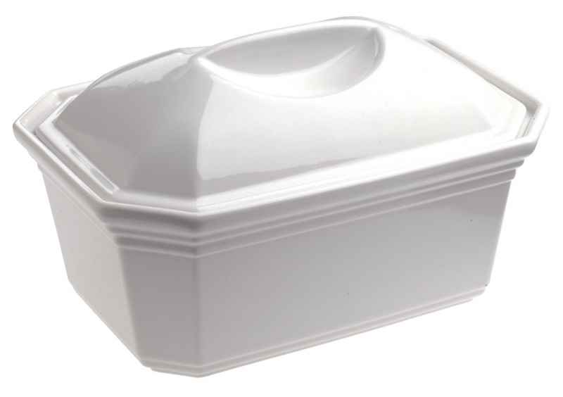 Preview: PASTETENFORM, ACHTECKIG MIT DECKEL Weiss 60 cl
