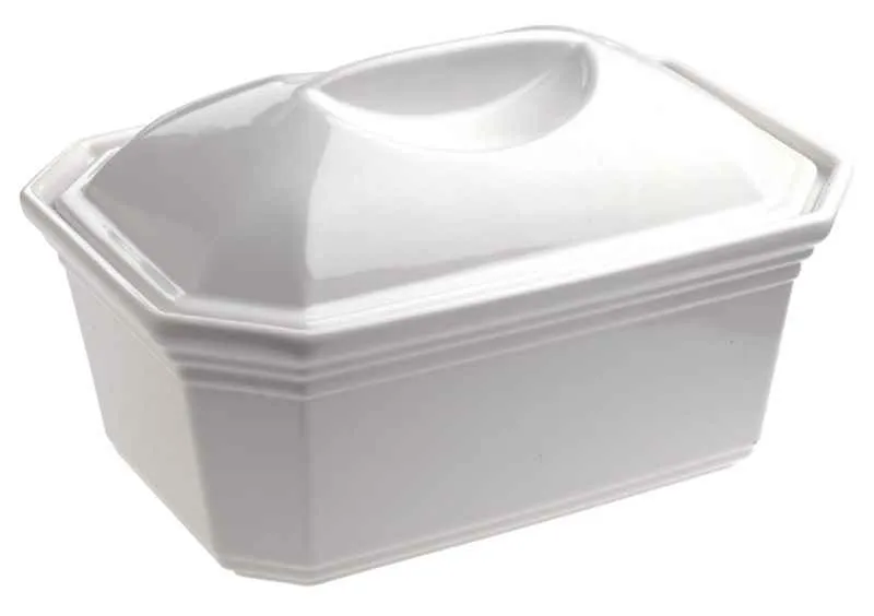PASTETENFORM, ACHTECKIG MIT DECKEL Weiss 60 cl