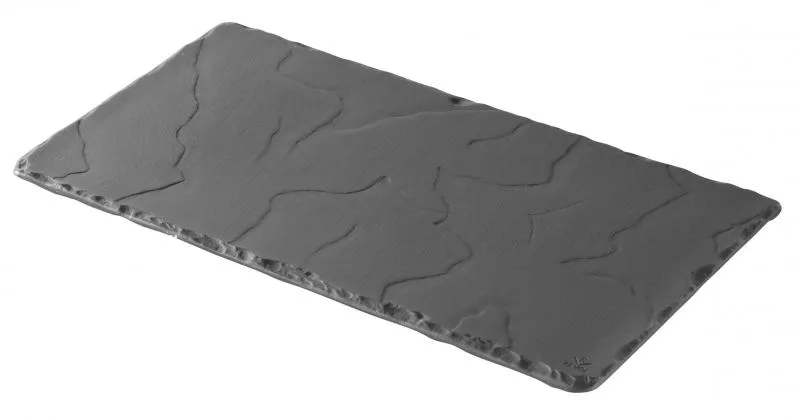 SERVIERPLATTE universal 30 x 16 cm rechteckig schmal Matt schiefer