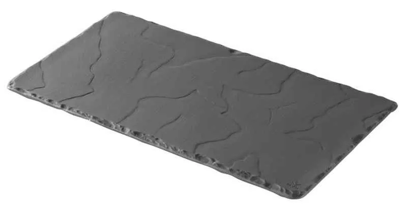 TELLER/ PLATTE/ STEAKTELLER 30 x 16 cm RECHTECKIG schmal Matt schiefer