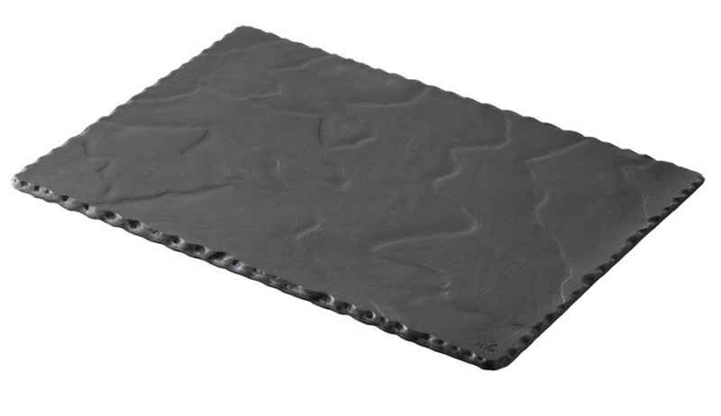Preview: SERVIERPLATTE 30 x 20 cm RECHTECKIG Matt schiefer