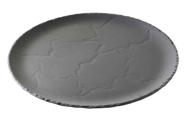 Preview: STEAKTELLER RUND 32 cm Matt schiefer style
