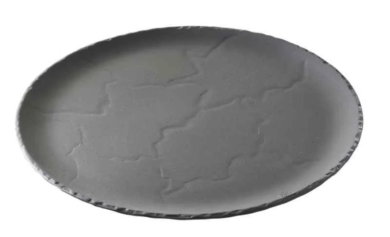 TELLER RUND/ BURGERTELLER/ STEAKTELLER/ SERVIERPLATTE 32 cm Matt schiefer style
