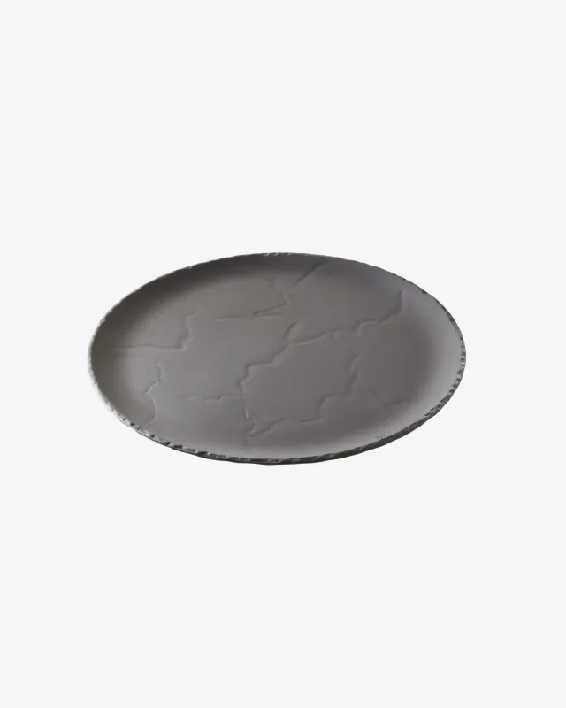 Preview: STEAKTELLER RUND 28,5 cm Matt schiefer