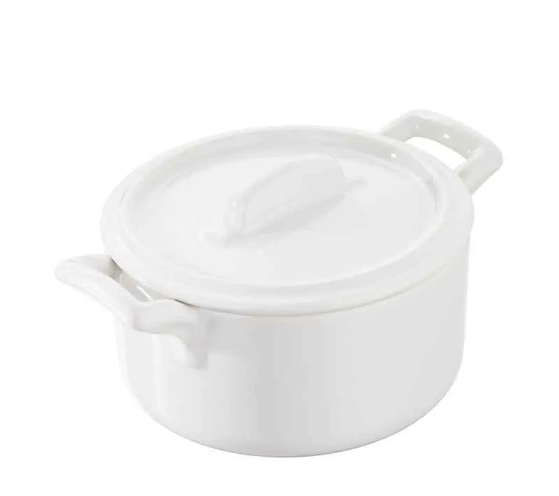 KASSEROLLE MIT DECKEL 20 cl, RUND Weiss