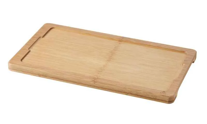 HOLZTABLETT/ HOLZBRETT 34 x 19,5 cm FUER TELLER/ PLATTE/ STEAKTELLER 30 x 16 cm Bambus