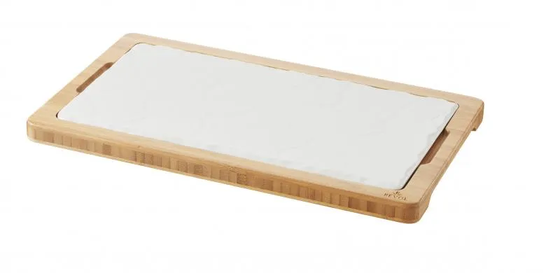 HOLZTABLETT 34 x 19,5 cm FÜR STEAKTELLER 30 x 16 cm Bambus
