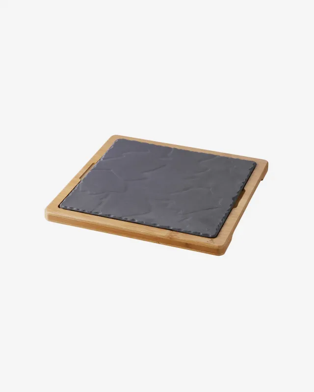 HOLZTABLETT 29,2 x 29,2 cm für Steakteller 25 x 25 cm Bambus