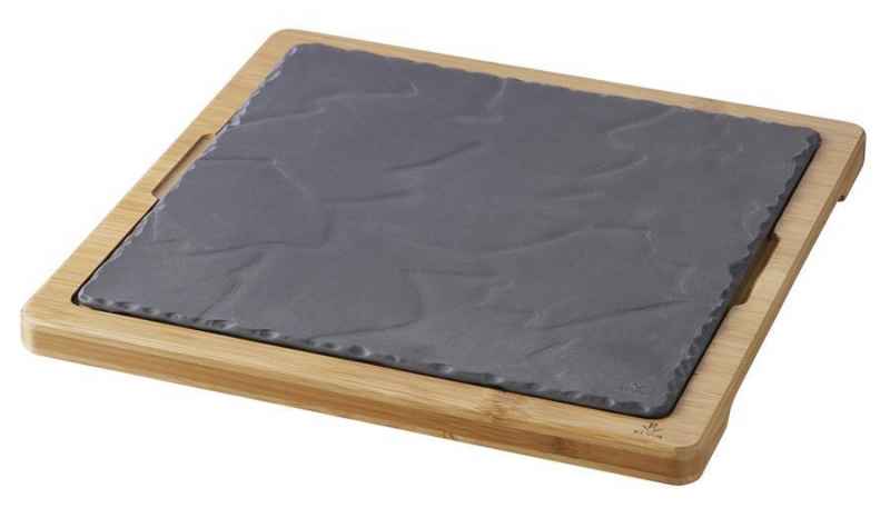 Preview: BURGER & STEAKTELLER QUADRATISCH 25 x 25 cm Schieferoptik