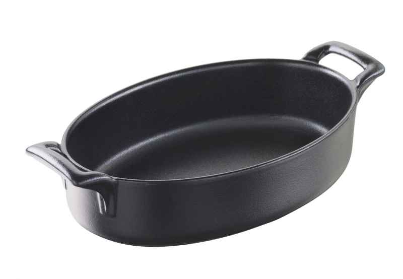 Preview: AUFLAUFFORM 40 cl OVAL TIEF Gusseisenoptik