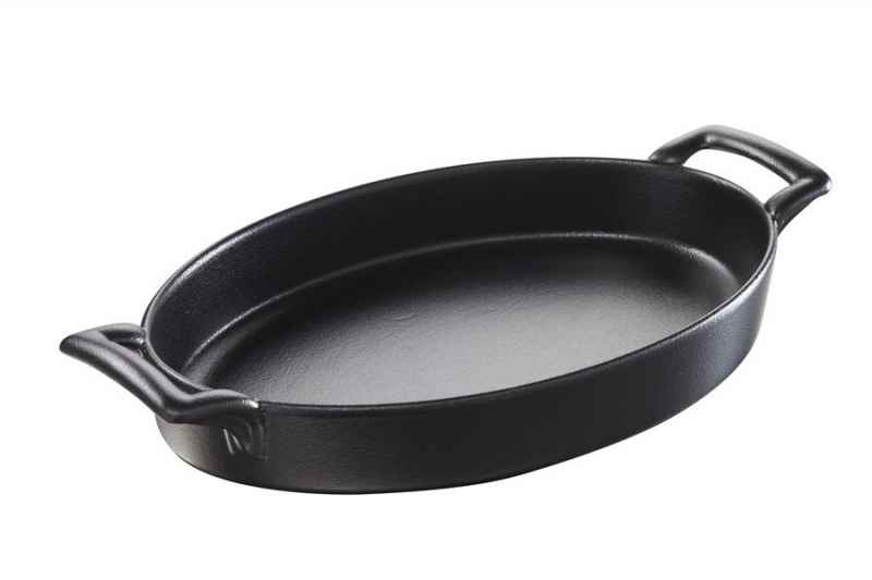Preview: AUFLAUFFORM 100 cl OVAL MIT GRIFFEN Gusseisenoptik