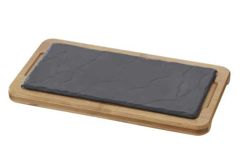 HOLZTABLETT 28,5 x 15 cm FÜR RECHTECKIGE TELLER 25 x12 cm Bambus