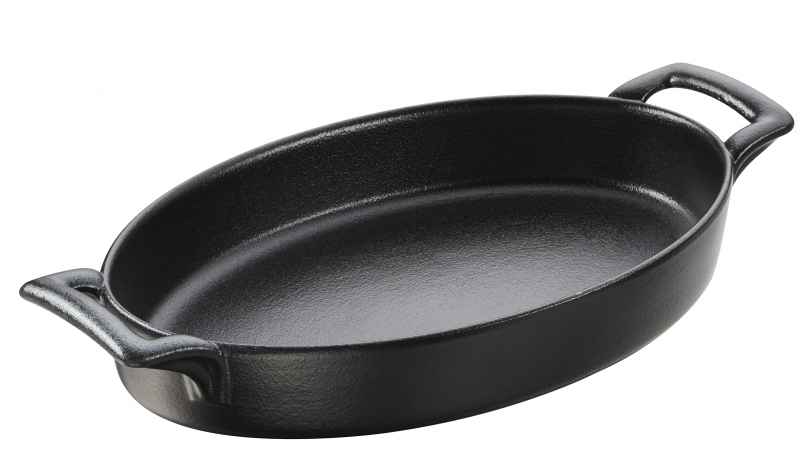 Preview: AUFLAUFFORM 70 cl OVAL MIT GRIFFEN Gusseisenoptik