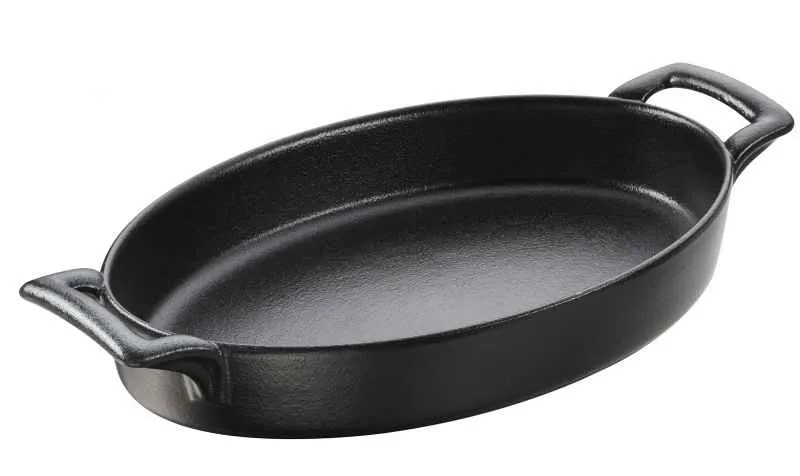 AUFLAUFFORM 70 cl OVAL MIT GRIFFEN Gusseisenoptik