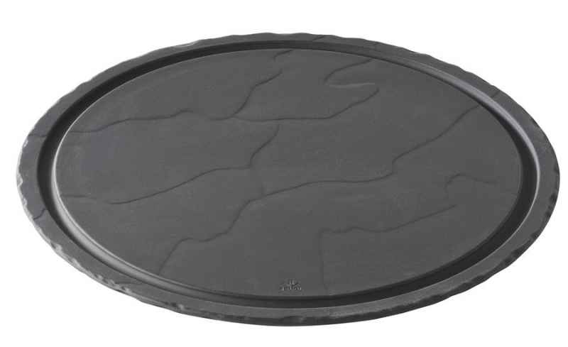 Preview: RUNDER STEAKTELLER 30 cm Schieferoptik