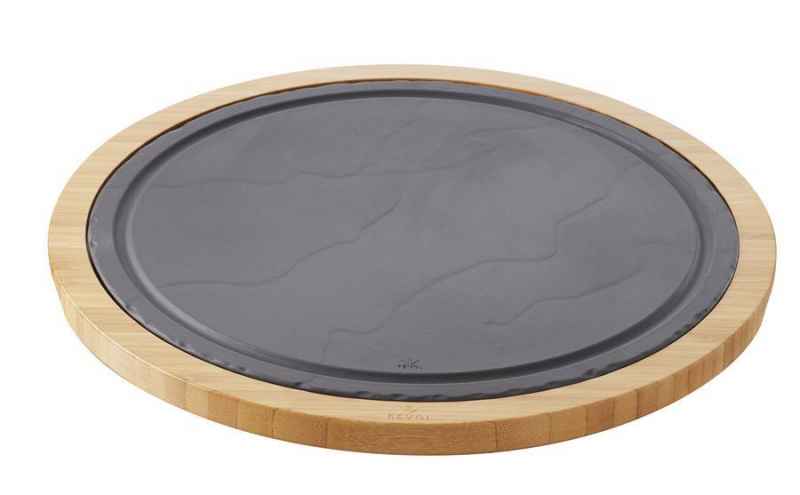 Preview: RUNDER STEAKTELLER 30 cm Schieferoptik