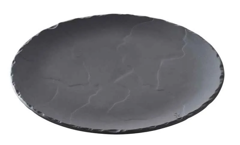 TELLER RUND/ BURGERTELLER/ STEAKTELLER/ SERVIERPLATTE 16 cm Matt schiefer styl