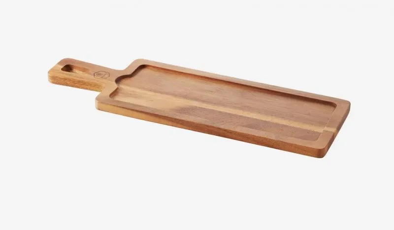 HOLZTABLETT 43 x 14 cm, RECHTECKIG FÜR TELLER/ PLATTE 30 x11 cm Akazie