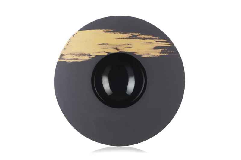 Preview: SPHERE KUGEL-TELLER Schwarz Real gold Tempo 1 Ø 30,5 cm