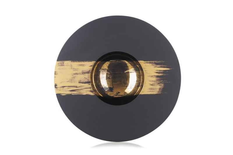 Preview: SPHERE KUGEL-TELLER Schwarz Real gold Tempo 2 Ø 30,5 cm