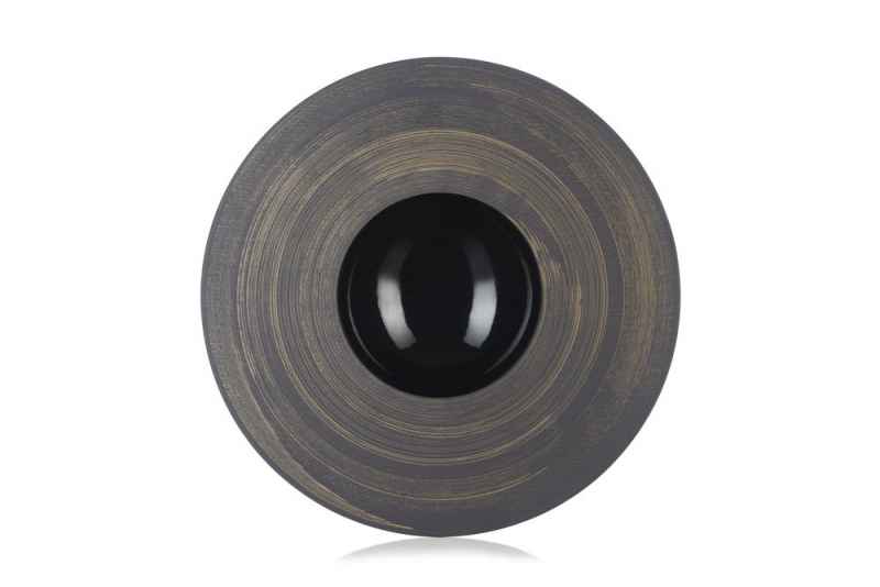 Sphere Kugel Teller schwarz mit gold